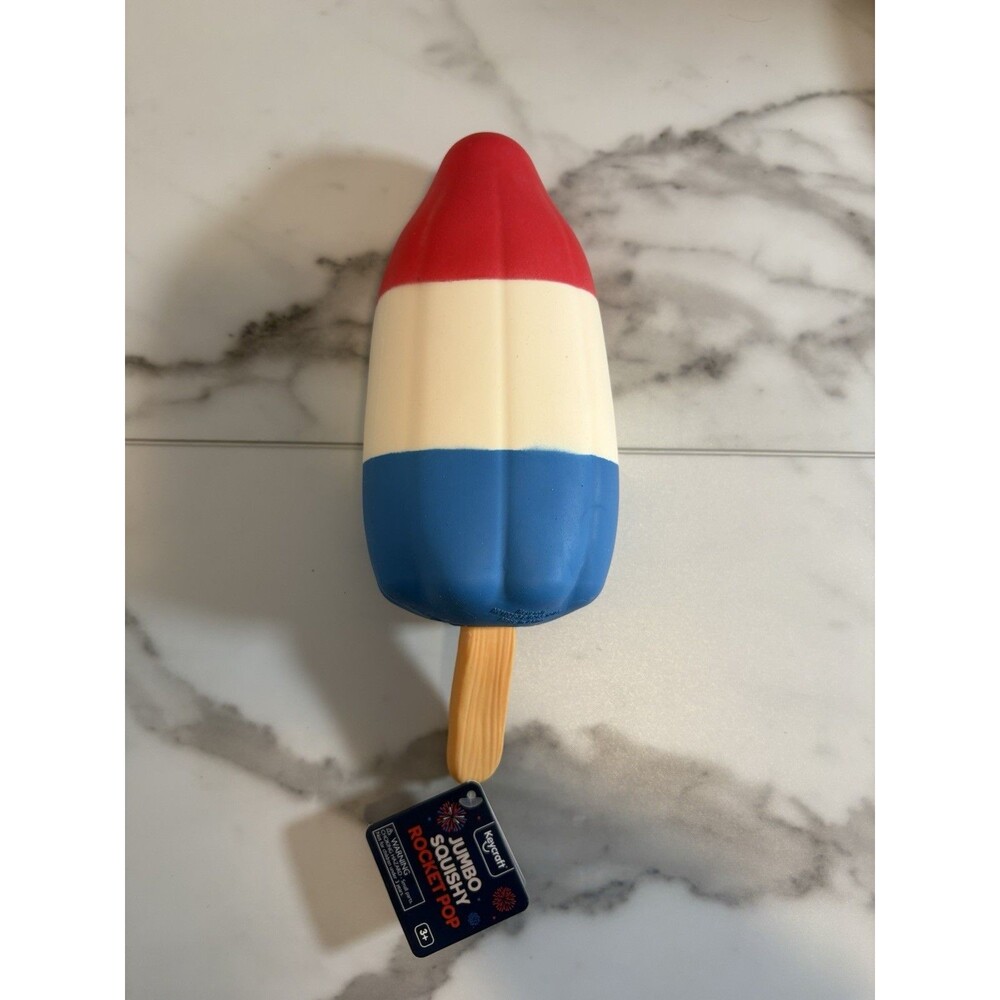 Jumbo Popsicle Squishy Sensory Toy RED WHITE BLUE
